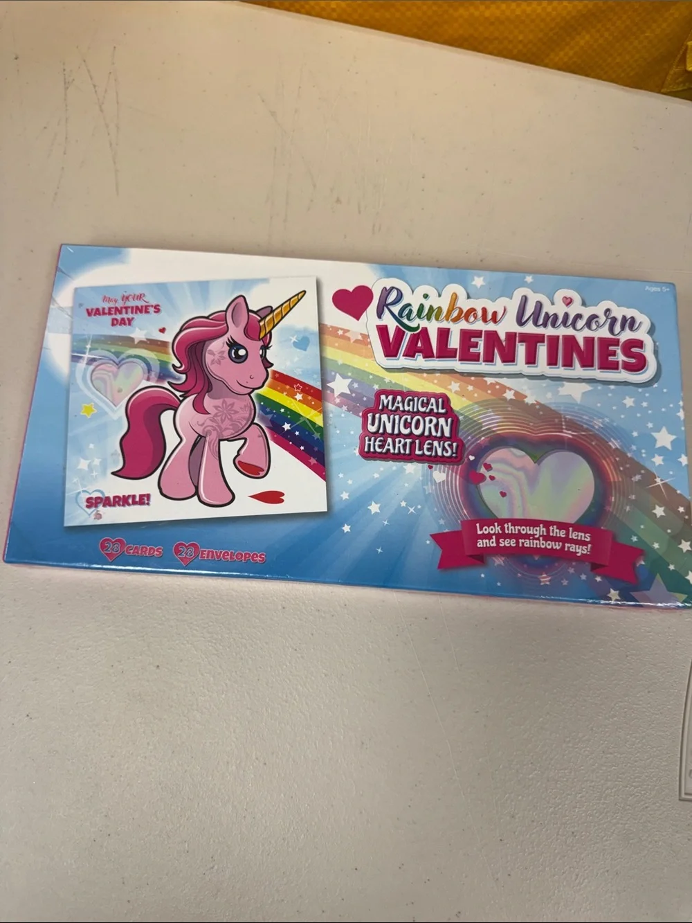Rainbow Unicorn Valentines Unicorn Heart Lens Valentine Cards - Sparkle Design